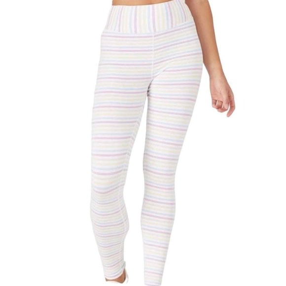 Glyder Women's XL Rainbow Striped Multicolor Leggings - Picture 2 of 5